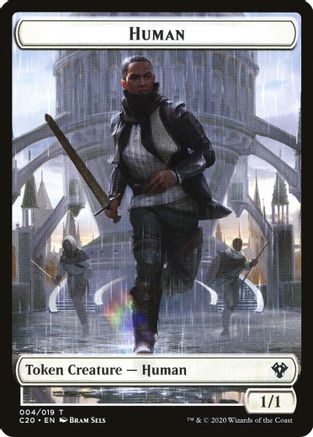 Human // Treasure Double-Sided Token (C20-4 // 19) - Commander 2020