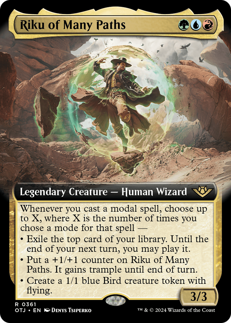 Riku of Many Paths (Extended Art) (OTJ-361) - Outlaws of Thunder Junction: (Extended Art)