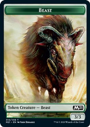 Beast // Cat (011) Double-sided Token (M21-010) - Core Set 2021 Foil