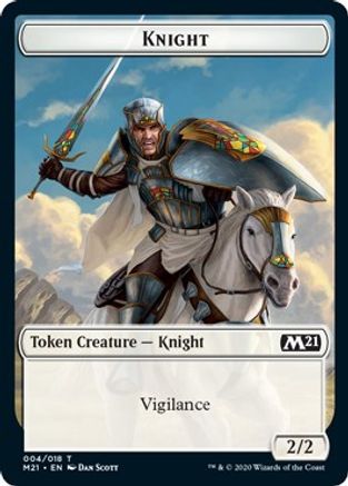 Knight // Zombie Double-sided Token (M21-004) - Core Set 2021 Foil