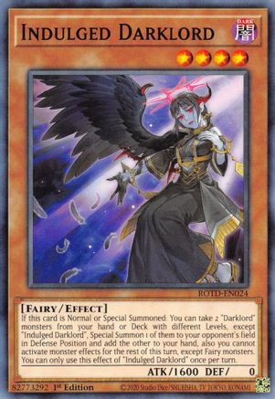Indulged Darklord (ROTD-EN024) - Rise of the Duelist 1st Edition
