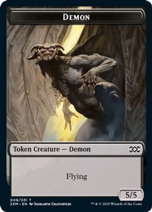 Demon // Elemental Double-Sided Token (2XM-9 // 20) - Double Masters Foil