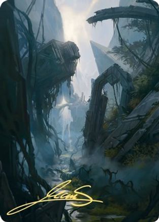 Swamp Art Card (14/81) (Gold-Stamped Signature) (ASZNR-014) - Art Series: Zendikar Rising