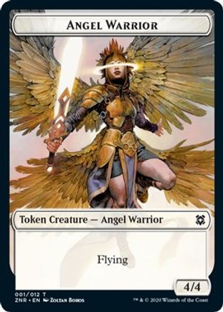 Angel Warrior // Plant Double-sided Token (ZNR-) - Zendikar Rising Foil