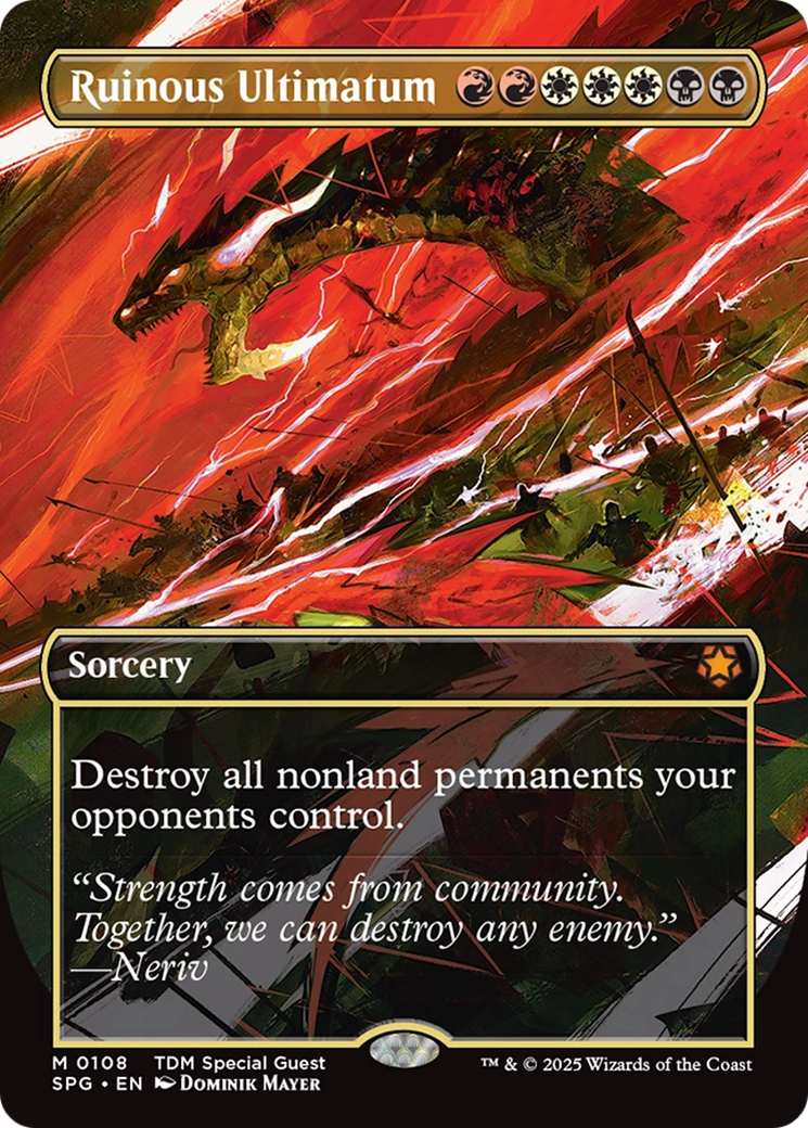 Ruinous Ultimatum (Borderless) [Tarkir: Dragonstorm Special Guests] | The CG Realm