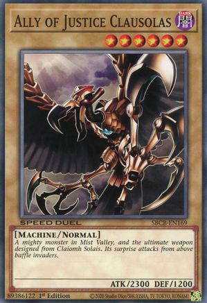 Ally of Justice Clausolas (SBCB-EN169) - Speed Duel: Battle City Box 1st Edition