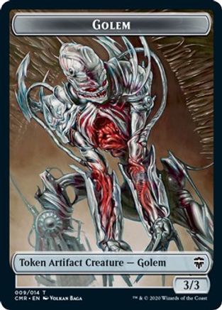 Golem // Zombie Double-Sided Token (CMR-9 // 6) - Commander Legends Foil