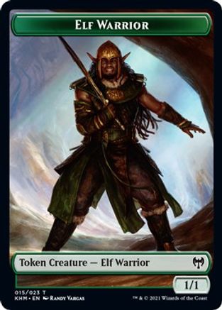 Elf Warrior // Emblem - Tibalt, Cosmic Impostor Double-Sided Token (KHM-15 // 21) - Kaldheim Foil