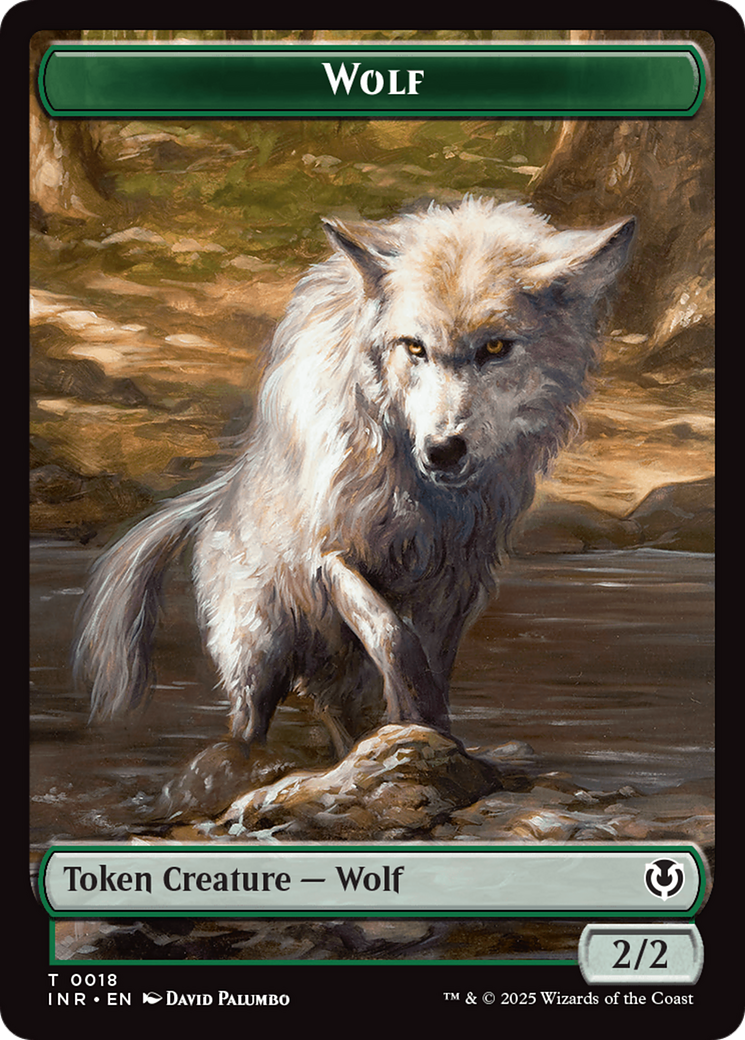 Wolf (0018) // Emblem - Arlinn, Embraced by the Moon Double-Sided Token (INR-18 // 23) - Innistrad Remastered