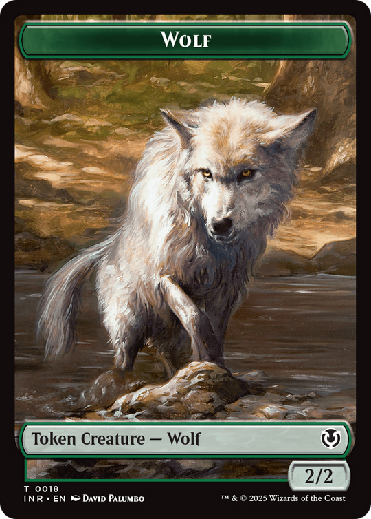 Wolf (0018) // Emblem - Arlinn, Embraced by the Moon Double-Sided Token (INR-18 // 23) - Innistrad Remastered