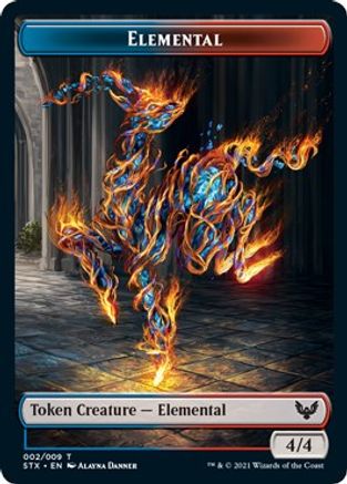Elemental (2) // Treasure (7) Double-Sided Token (STX-2 // 7) - Strixhaven: School of Mages