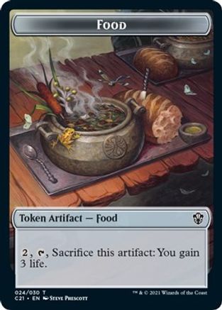 Food // Saproling Double-Sided Token (C21-24 // 18) - Commander 2021