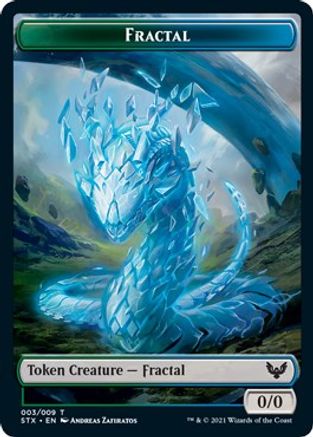 Fractal (3) // Avatar (1) Double-sided Token (STX-3 // 1) - Strixhaven: School of Mages Foil