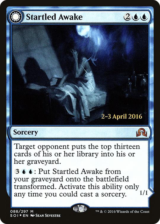 Startled Awake (PRE-088) - Shadows over Innistrad Promos: (Double Faced Transform) Foil