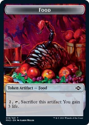 Food (018) // Crab Double-Sided Token (MH2-18 // 2) - Modern Horizons 2 Foil