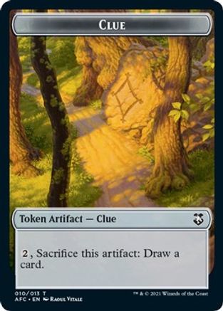 Clue // Treasure Double-Sided Token (AFC-10 // 15) - Commander: Adventures in the Forgotten Realms