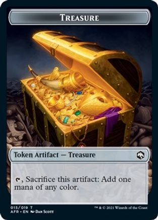 Treasure // Emblem - Lolth, Spider Queen Double-Sided Token (AFR-15 // 17) - Adventures in the Forgotten Realms Foil