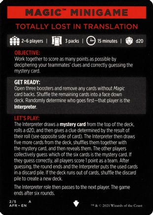 Magic Minigame: Totally Lost in Translation (AFR-002) - Adventures in the Forgotten Realms