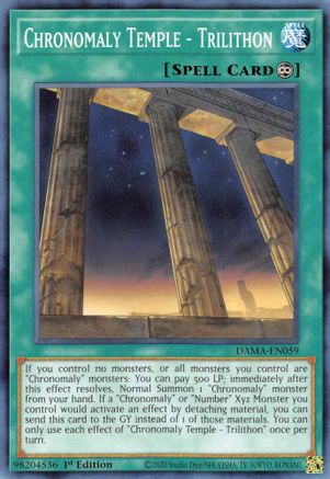 Chronomaly Temple - Trilithon (DAMA-EN059) - Dawn of Majesty 1st Edition