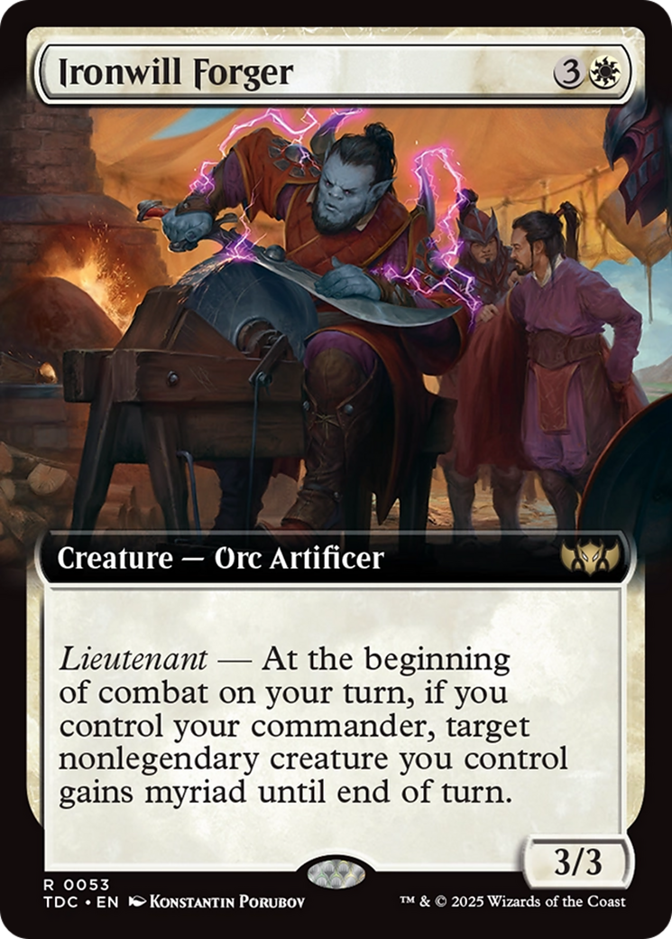 Ironwill Forger (Extended Art) (TDC-053) - Commander: Tarkir: Dragonstorm: (Extended Art)