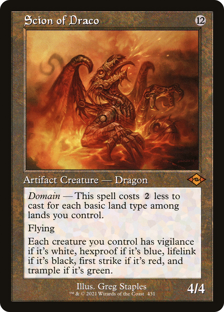 Scion of Draco (Retro Frame) (MH2-431) - Modern Horizons 2 Foil Etched