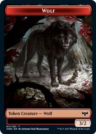 Wolf (011) // Treasure Double-Sided Token (VOW-11 // 18) - Innistrad: Crimson Vow Foil