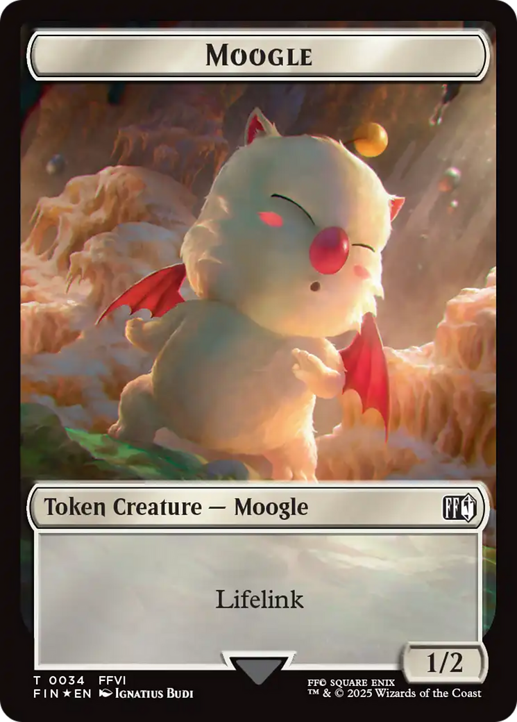 Moogle (0034) // Treasure (0036) Double-Sided Token (Surge Foil) (FIN-34 // 36) - FINAL FANTASY Foil