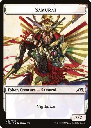 Samurai (003) // Spirit (012) Double-sided Token (NEO-3 // 12) - Kamigawa: Neon Dynasty Foil