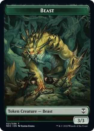 Beast // Saproling Double-Sided Token (NCC-21 // 28) - Commander: Streets of New Capenna