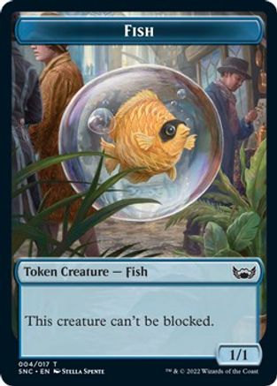 Fish // Citizen Double-Sided Token (SNC-4 // 12) - Streets of New Capenna Foil