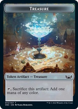 Treasure (013) // Rogue Double-Sided Token (SNC-13 // 7) - Streets of New Capenna Foil