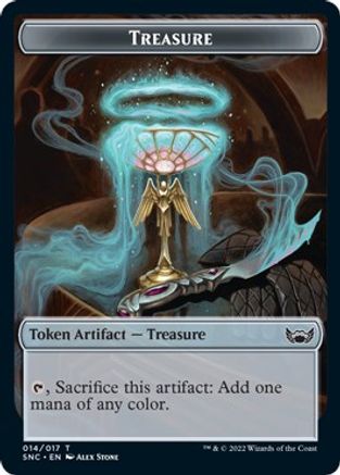 Treasure (014) // Angel Double-Sided Token (SNC-14 // 2) - Streets of New Capenna Foil