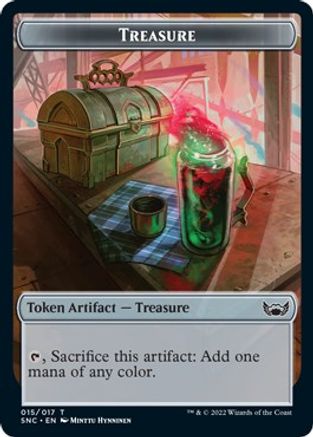 Treasure (015) // Citizen Double-Sided Token (SNC-15 // 12) - Streets of New Capenna Foil