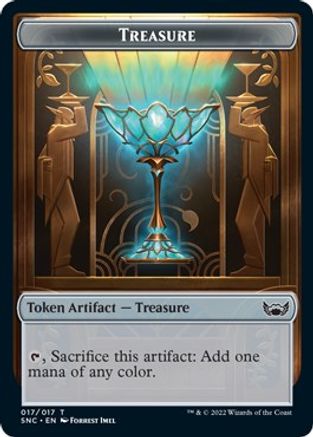 Treasure (017) // Angel Double-Sided Token (SNC-17 // 2) - Streets of New Capenna Foil