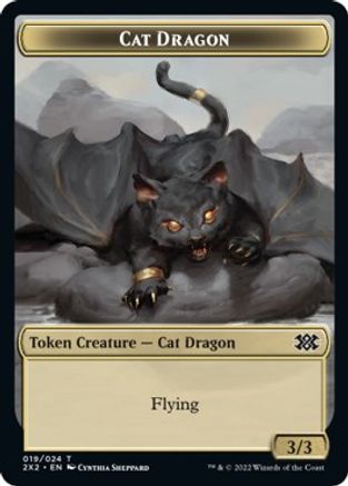 Cat Dragon // Vampire Double-Sided Token (2X2-19 // 9) - Double Masters 2022 Foil