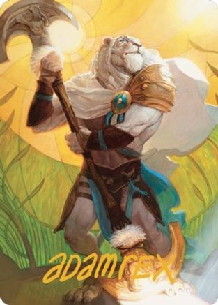 Ajani, Sleeper Agent Art Card (Gold-Stamped Signature) (ASDMU-042) - Art Series: Dominaria United