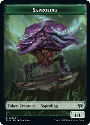 Saproling // Beast Double-sided Token (DMU-) - Dominaria United Foil