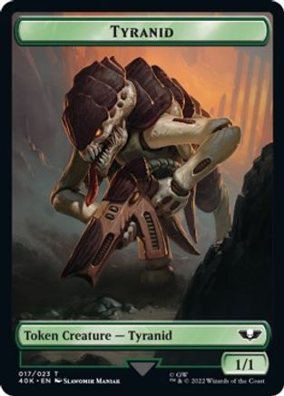 Tyranid (017) // Tyranid Warrior Double-sided Token (Surge Foil) (40K-) - Universes Beyond: Warhammer 40,000 Foil