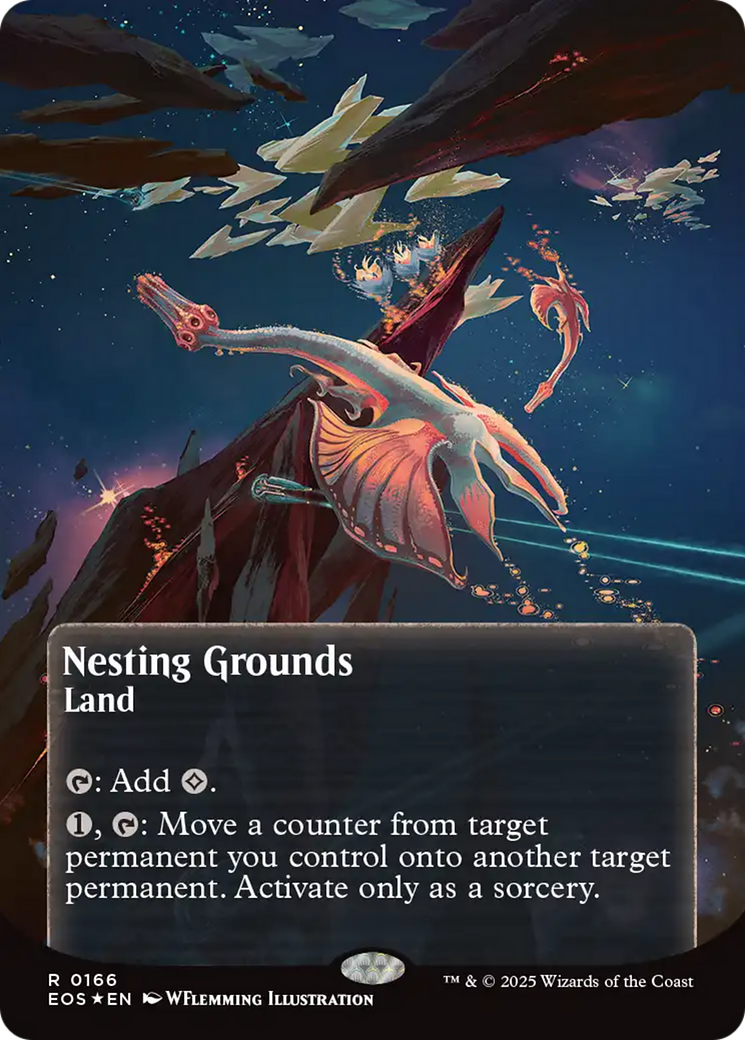 Nesting Grounds (0166) (Borderless) (Galaxy Foil) [Edge of Eternities: Stellar Sights] | The CG Realm