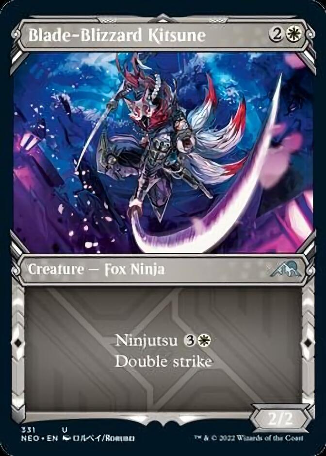 Blade-Blizzard Kitsune (Showcase Ninja) [Kamigawa: Neon Dynasty] | The CG Realm