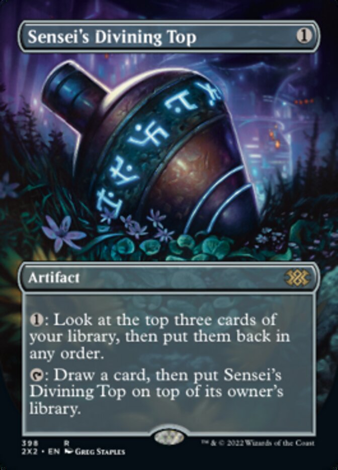 Sensei's Divining Top (Borderless Alternate Art) [Double Masters 2022] | The CG Realm