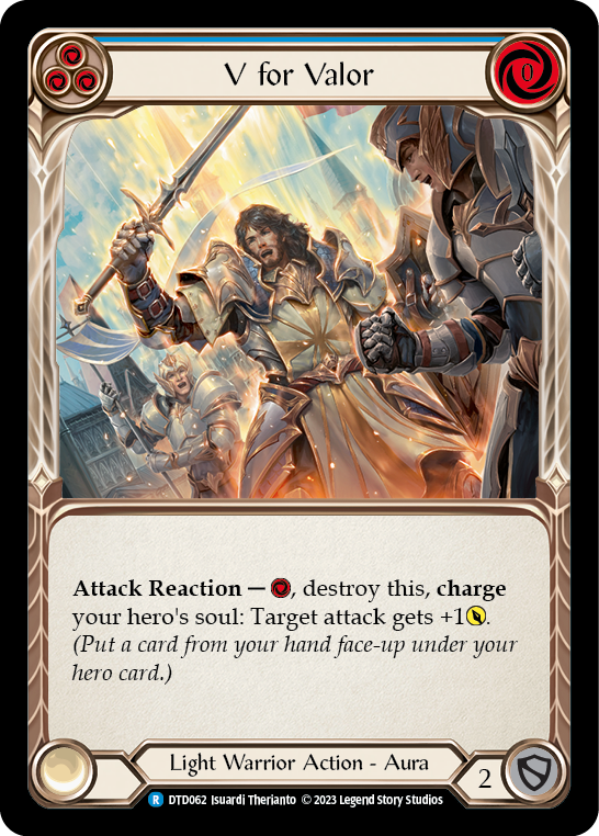 V for Valor (Blue) [DTD062] (Dusk Till Dawn)  Rainbow Foil | The CG Realm
