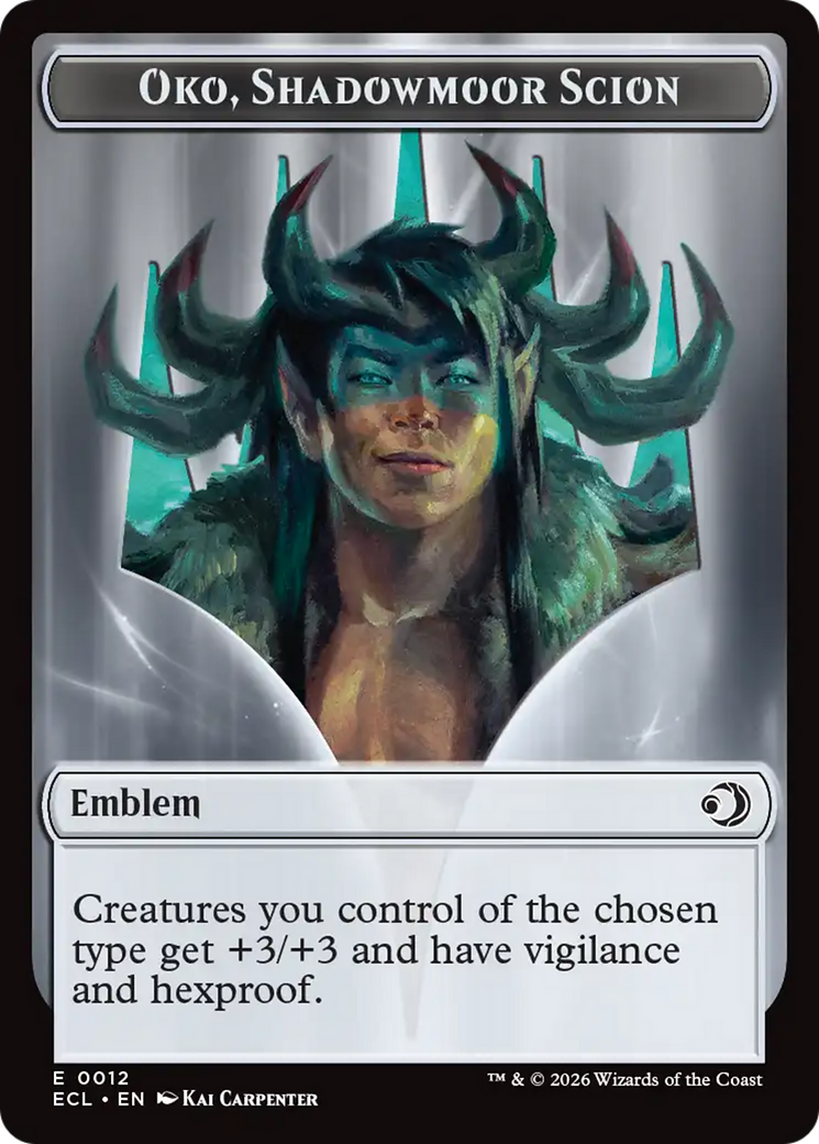 Elk // Emblem - Oko, Shadowmoor Scion Double-Sided Token (ECL-2 // 12) - Lorwyn Eclipsed