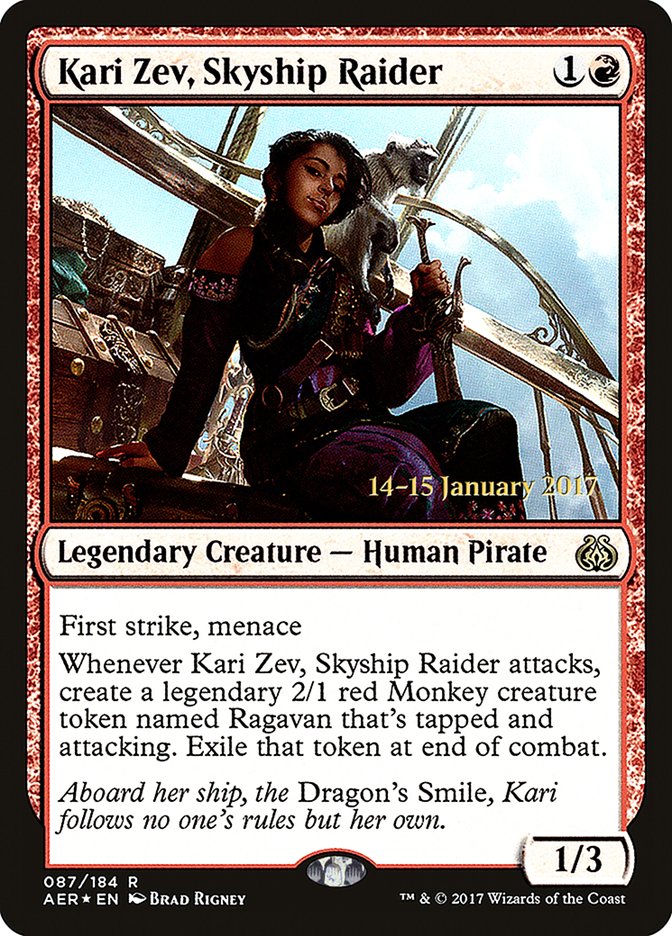 Kari Zev, Skyship Raider [Aether Revolt Prerelease Promos] | The CG Realm
