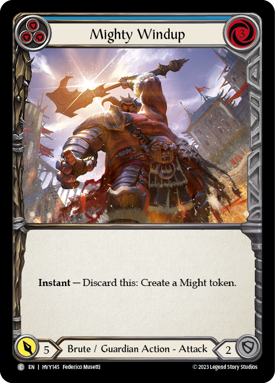 Mighty Windup (Blue) [HVY145] (Heavy Hitters)  Rainbow Foil | The CG Realm