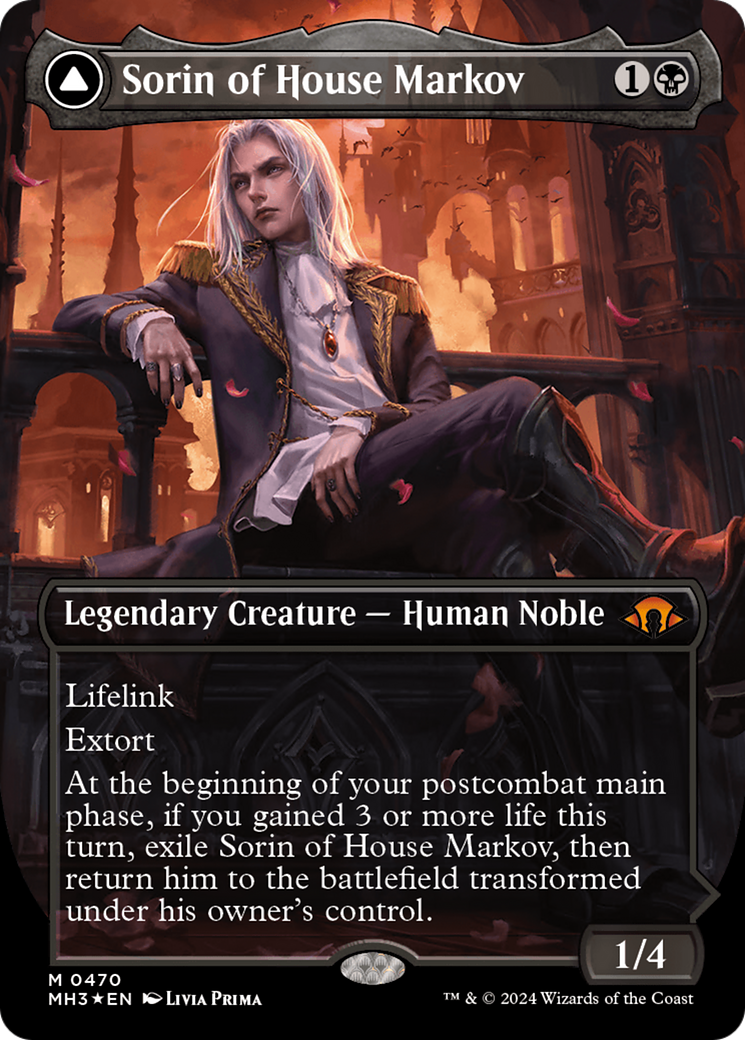 Sorin of House Markov (Borderless) (Textured Foil) (MH3-470) - Modern Horizons 3 Foil