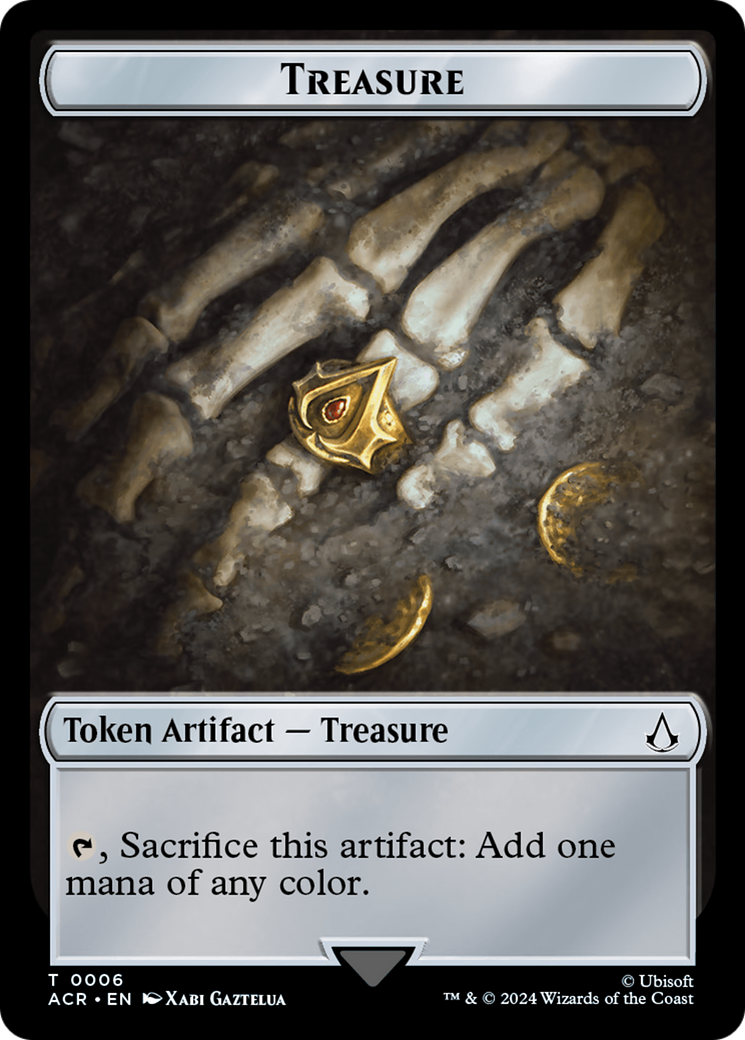 Assassin // Treasure Double-Sided Token (ACR-4 // 6) - Assassin's Creed Tokens