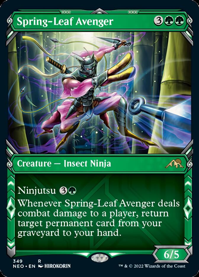 Spring-Leaf Avenger (Showcase Ninja) [Kamigawa: Neon Dynasty] | The CG Realm