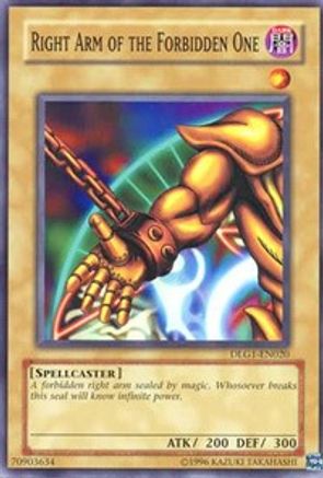 Right Arm of the Forbidden One (DLG1-EN020) - Dark Legends Unlimited