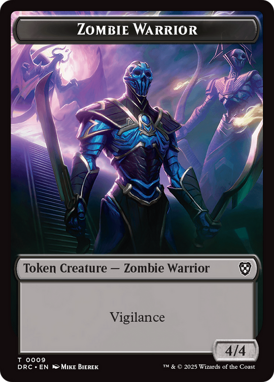 Zombie Army // Zombie Warrior Double-Sided Token (DRC-8 // 9) - Commander: Aetherdrift Foil